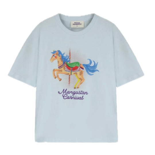 Girls Blue Carousel T-Shirt