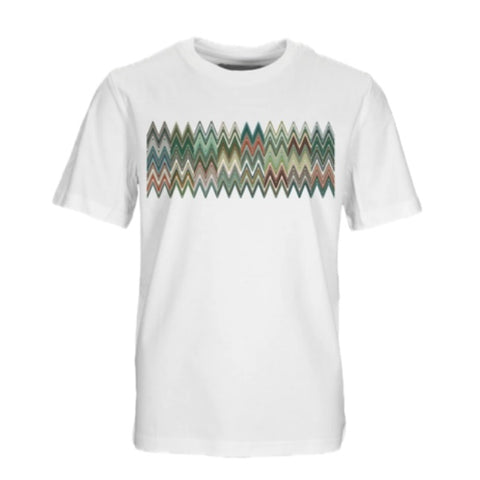 Moda Bandidos Boys White Zig Zag T-Shirt