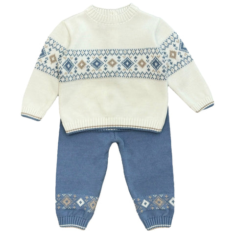 Sarah Louise Boys Cream Knitted Set