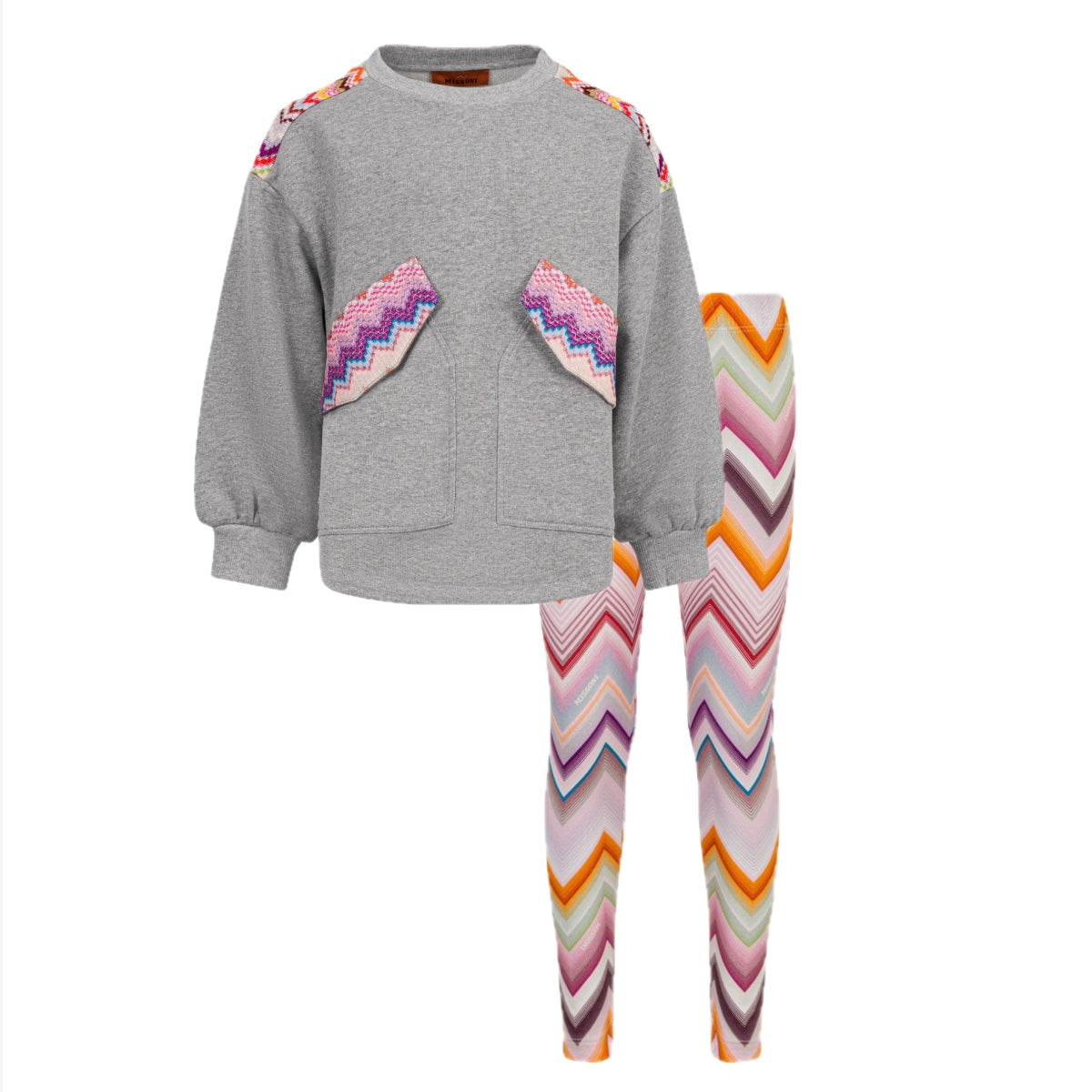 Missoni Kids Girls Grey Zig Zag Legging Set
