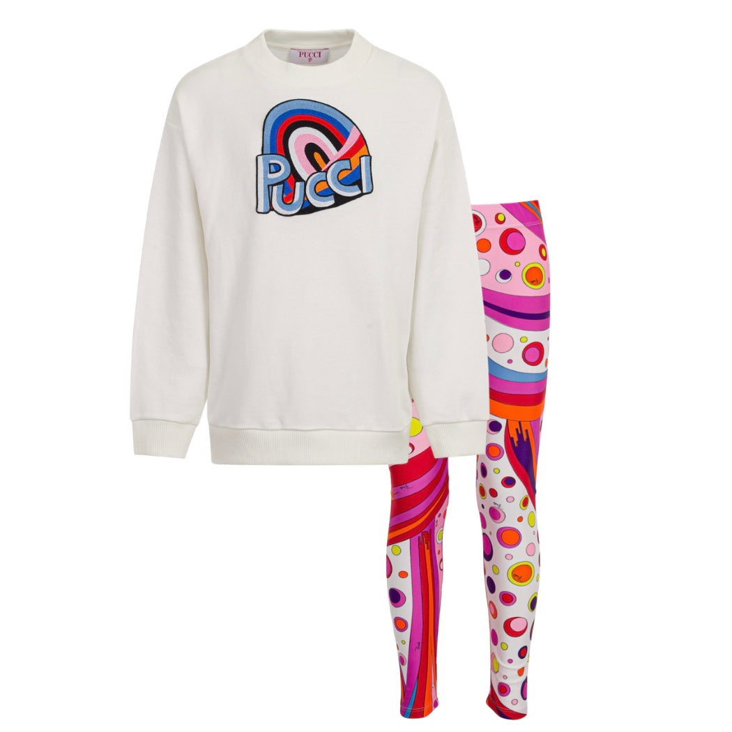 Emilio Pucci Girl White Bubble Legging Set