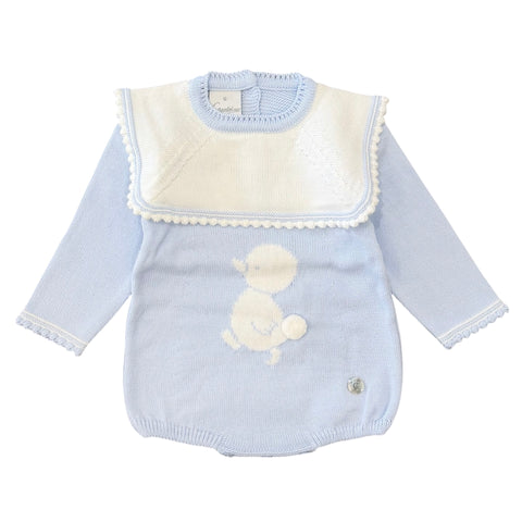 Granlei Baby Boys Blue Knitted Duck Romper