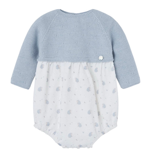 Baby Boys Blue Knit Romper