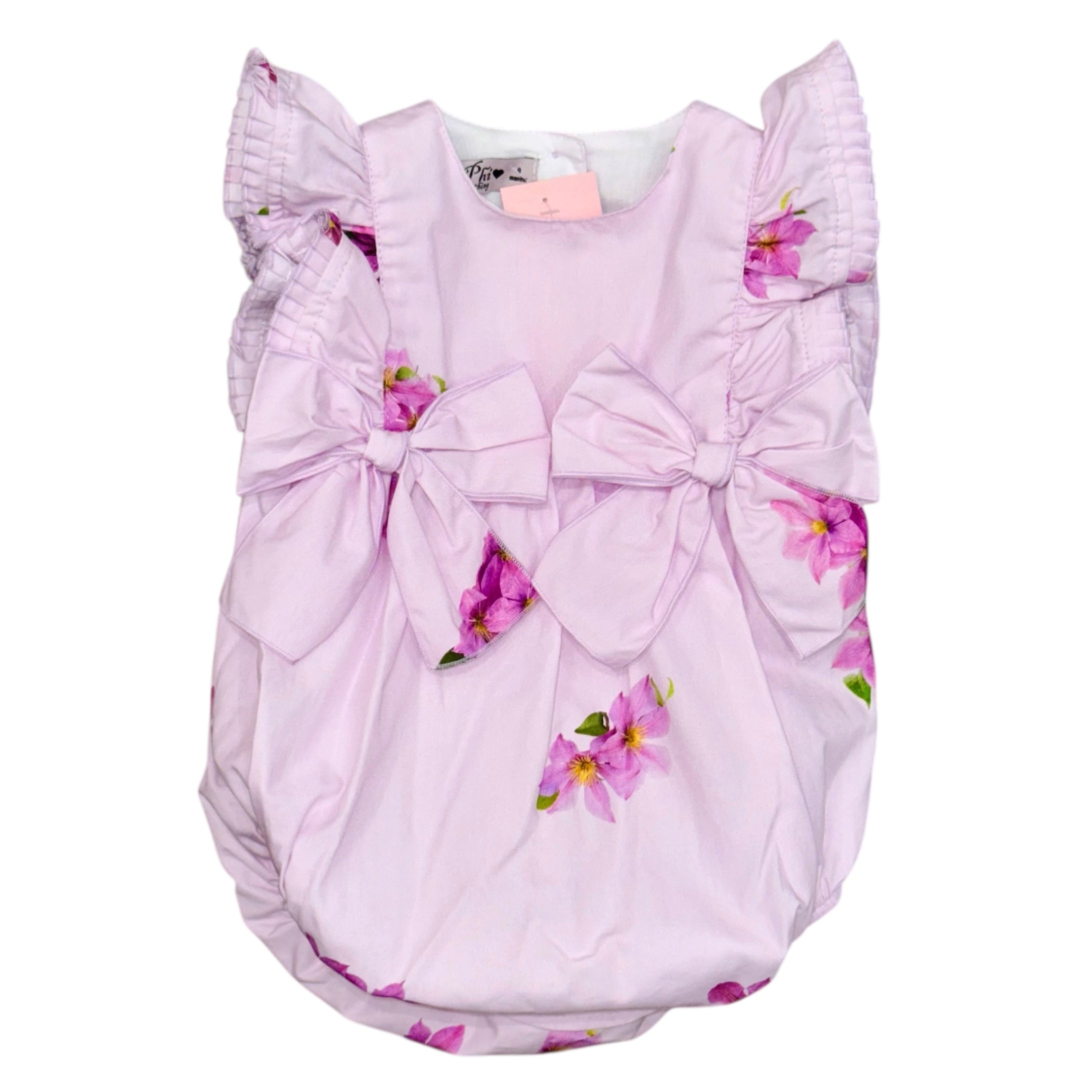 Phi Clothing Baby Girls Lilac Flower Romper