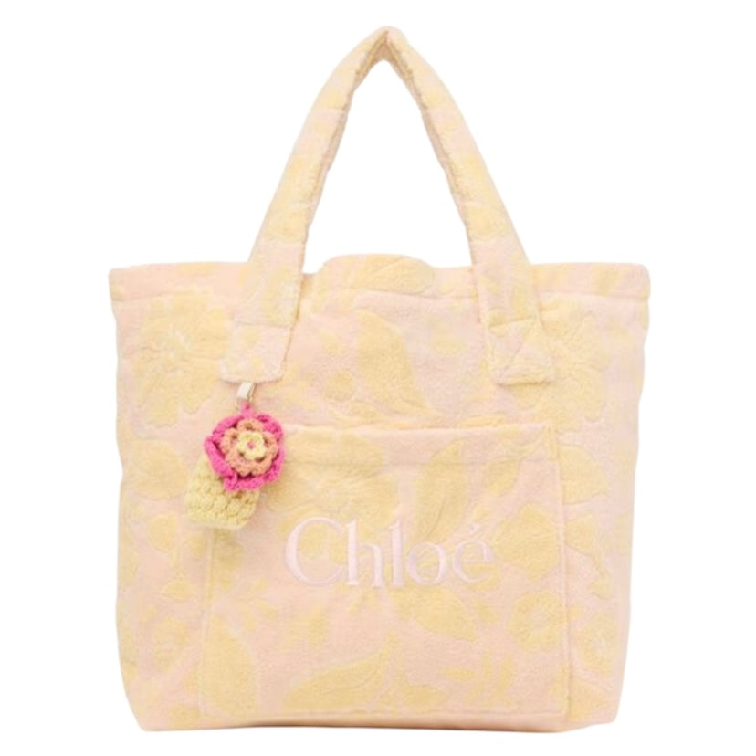 CHLOE Girls Pink & Yellow Towelling Tote