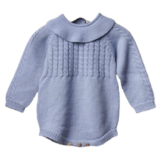 Baby Boys Blue Knit Romper