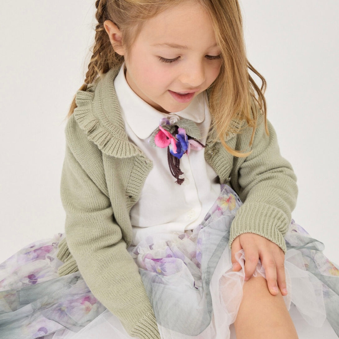 Monnalisa Girls Floral Tulle Skirt Set