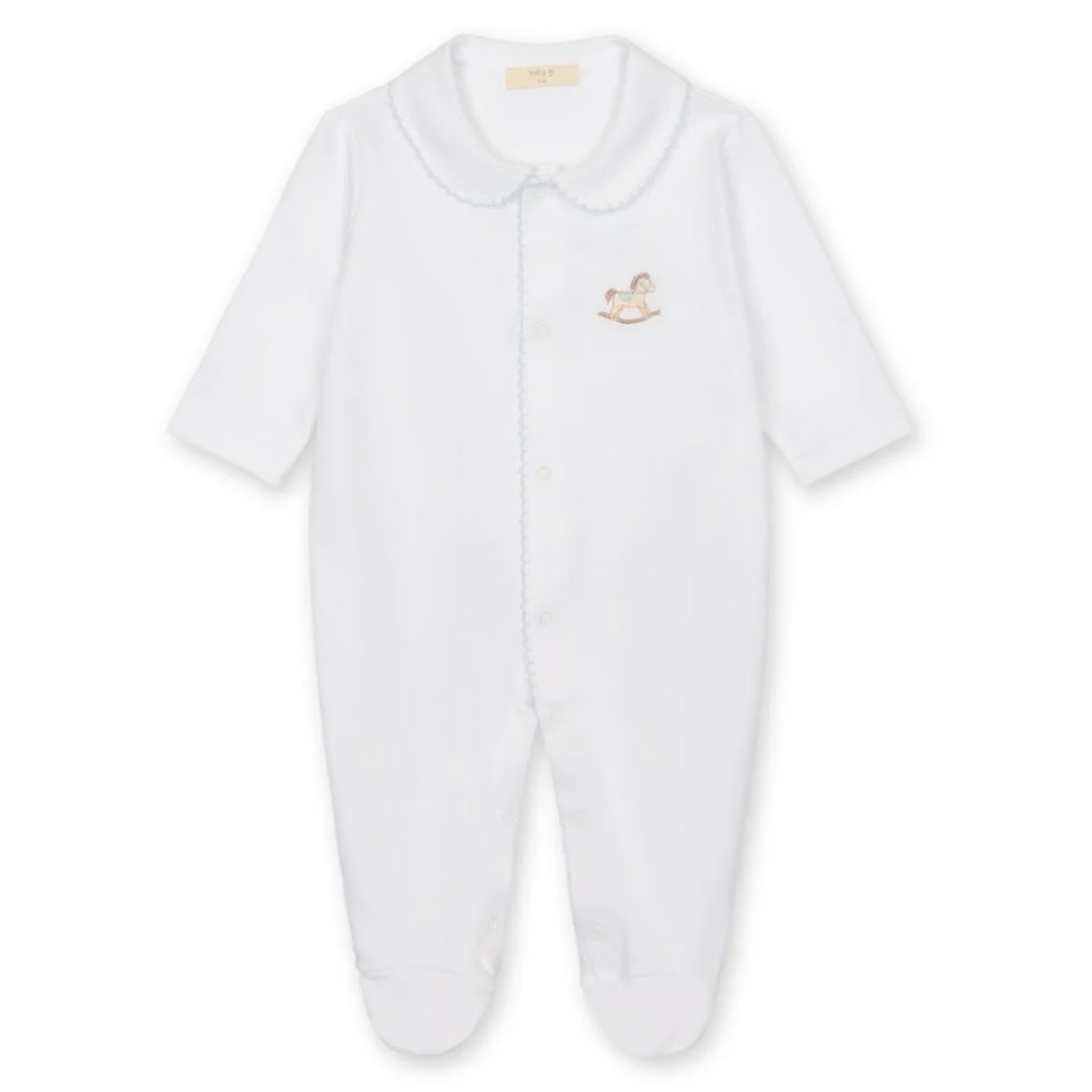 Baby Boys White Rocking Horse Babygrow