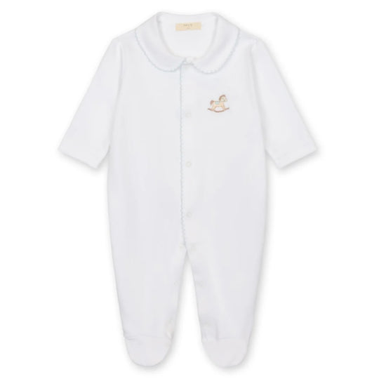 Baby Boys White Rocking Horse Babygrow