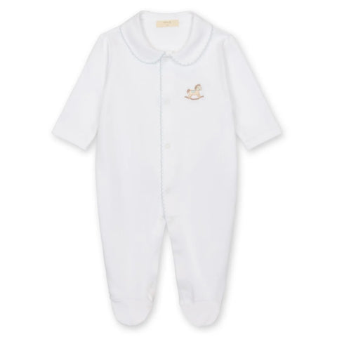 Baby Boys White Rocking Horse Babygrow