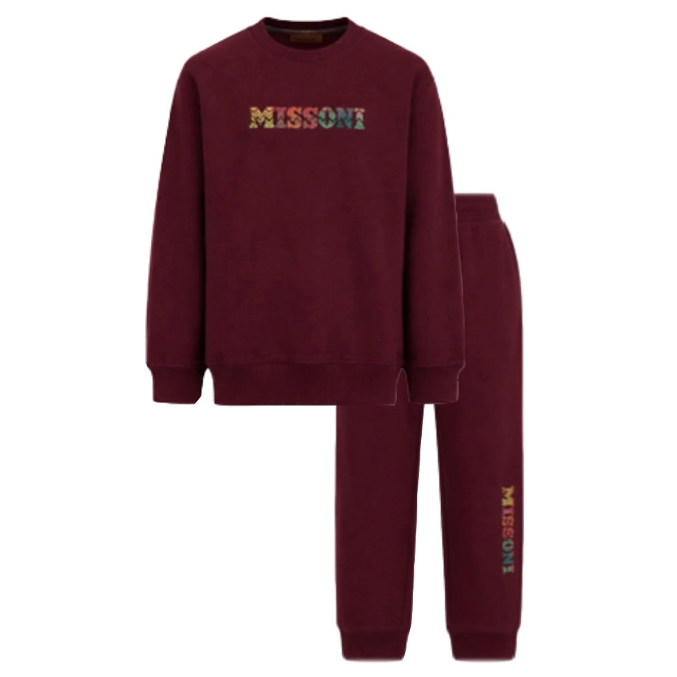 Boys Maroon Logo Tracksuit