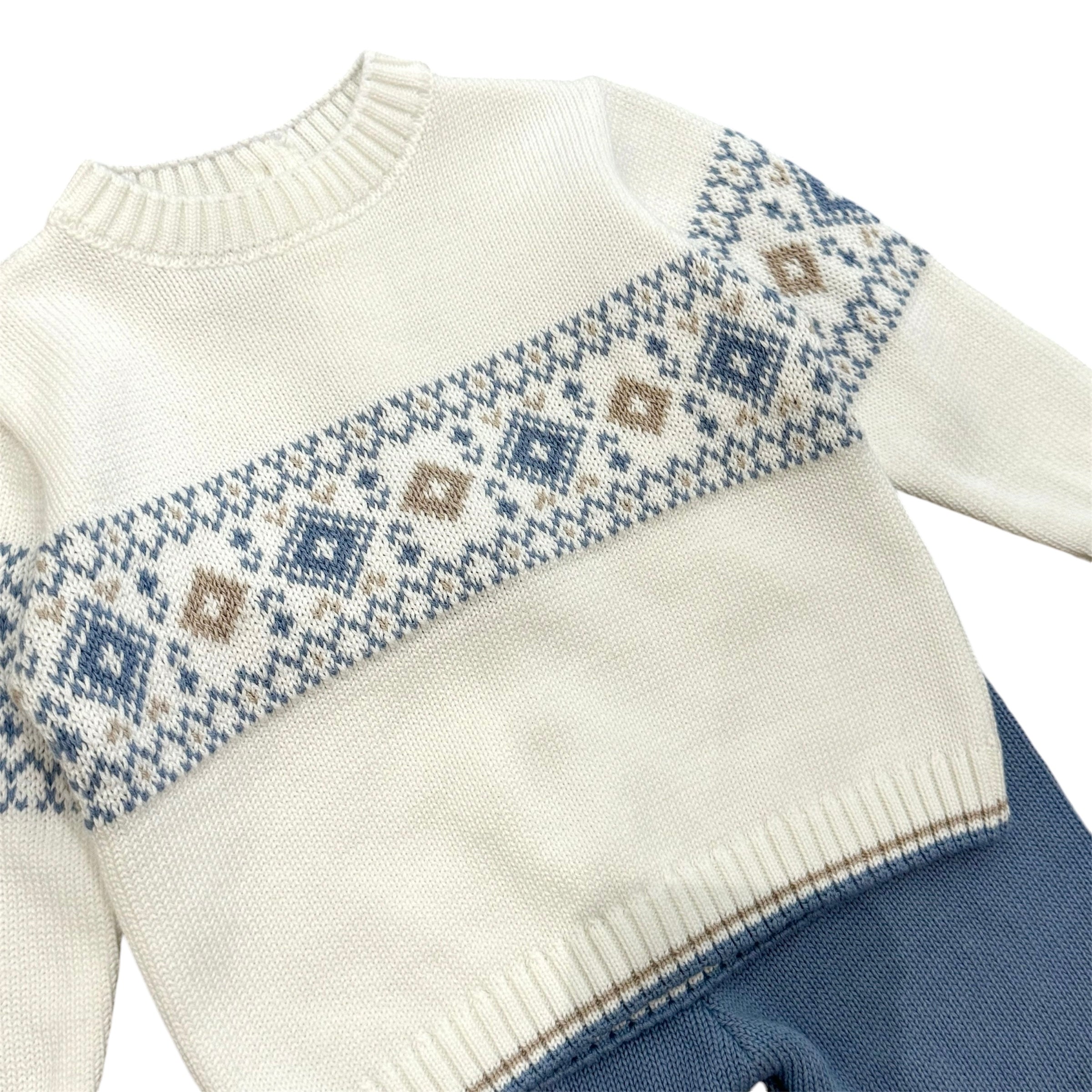 Sarah Louise Boys Cream Knitted Set