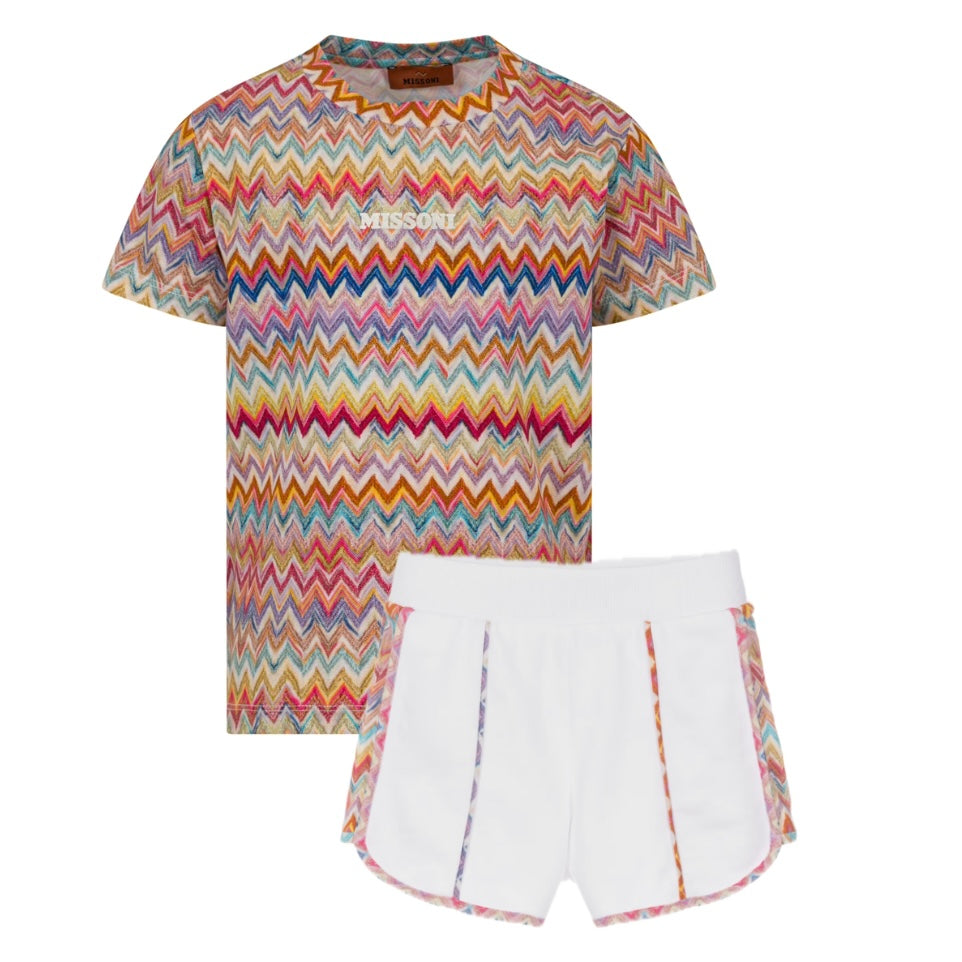 Missoni Kids Girls Multicoloured Zig Zag Short Set