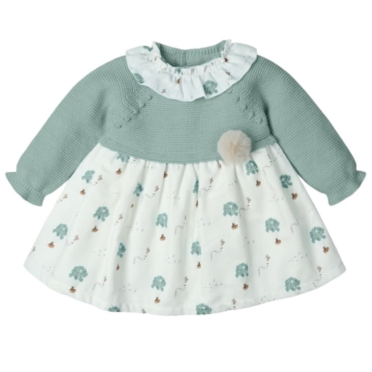 Mac Ilusion Baby Girls Green Knitted Dress