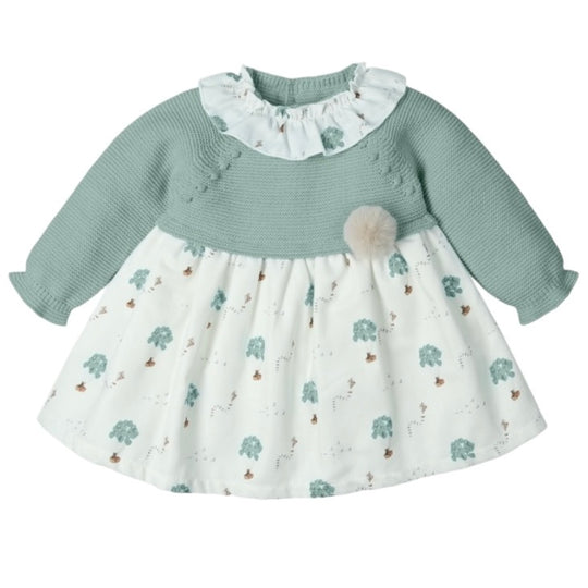 Baby Girls Green Knitted Dress
