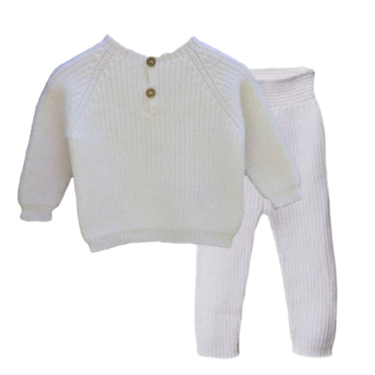 Boys Cream Knit Set