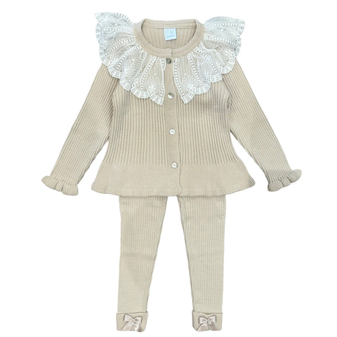 Granlei Girls Beige Frill Legging Set