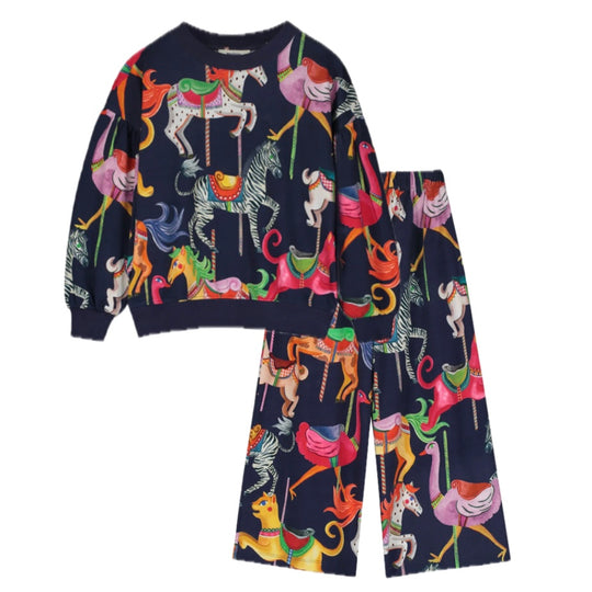 Girls Navy Carosel Set