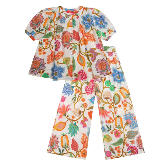 Girls Cream Beso Trouser Set