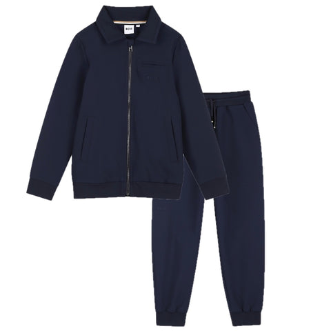 BOSS Boys Navy Zip Up Jacket