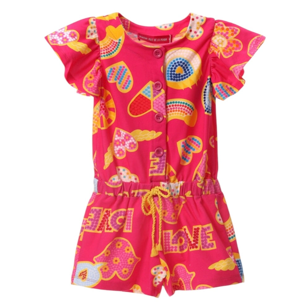 Agatha Ruiz De La Prada Girls Pink Multicoloured Playsuit