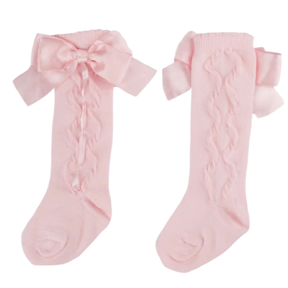 Caramelo Kids Girls Pink Bow Socks