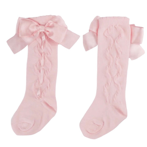 Caramelo Kids Girls Pink Bow Socks