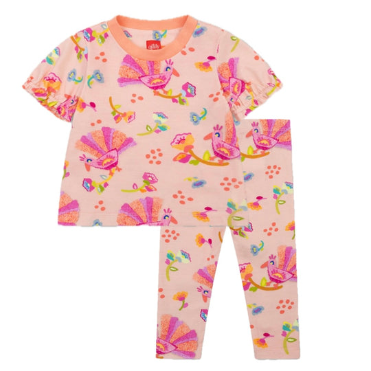 Girls Royal Peacock Legging Set