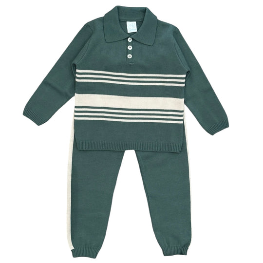 Boys Green Knit Set