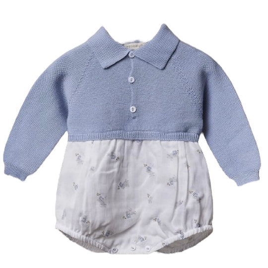 Baby Boys Blue Knit Shortie