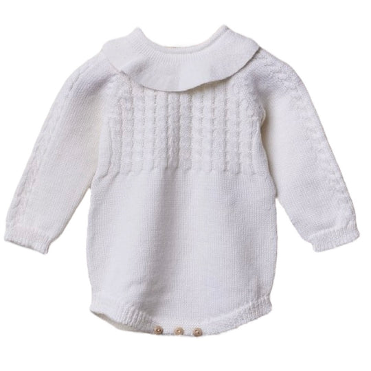 Baby Boys Cream Knit Romper