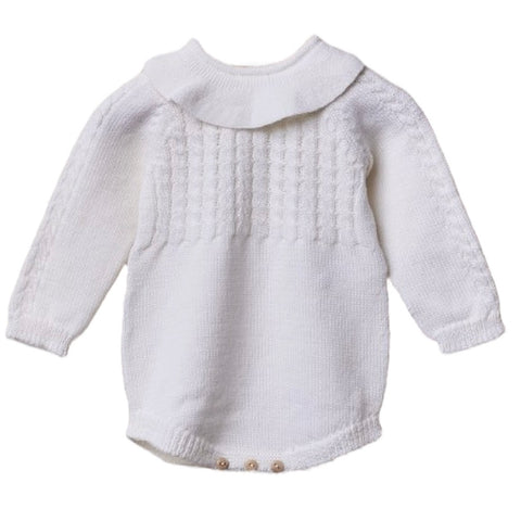 Wedoble Baby Boys Cream Knit Romper