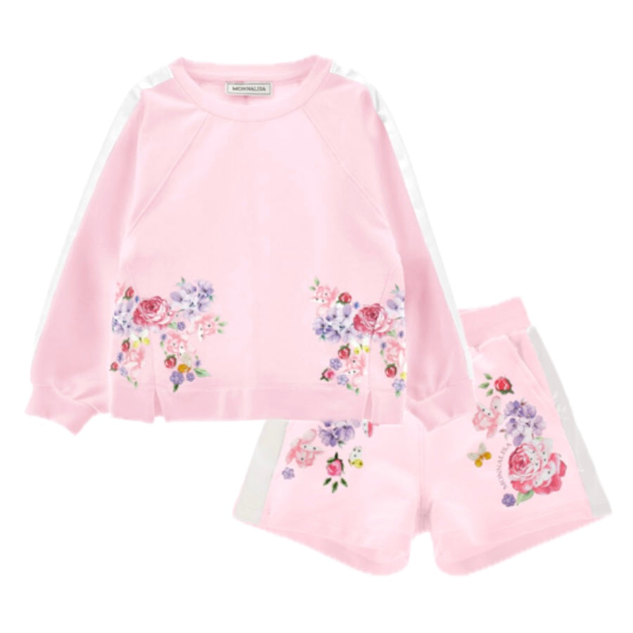 Monnalisa Girls Pink Fairytale Short Set