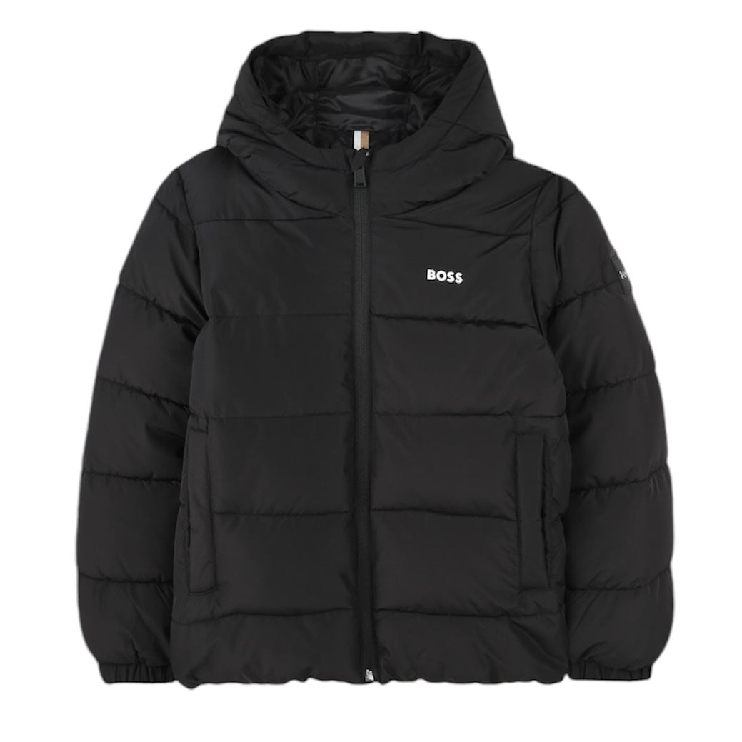 BOSS Boys Black Puffer Jacket