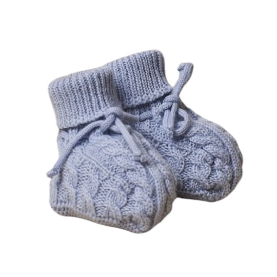 Boys Blue Knit Booties