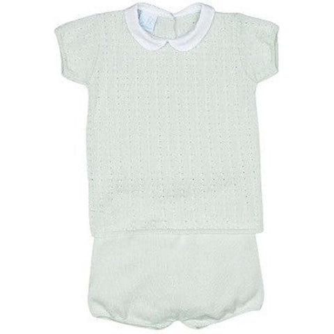 Granlei Baby Boys Mint Knitted T-Shirt & Short Set