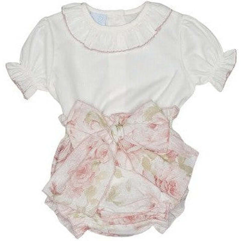 Granlei Baby Girls Pink & Ivory Bloomer Set