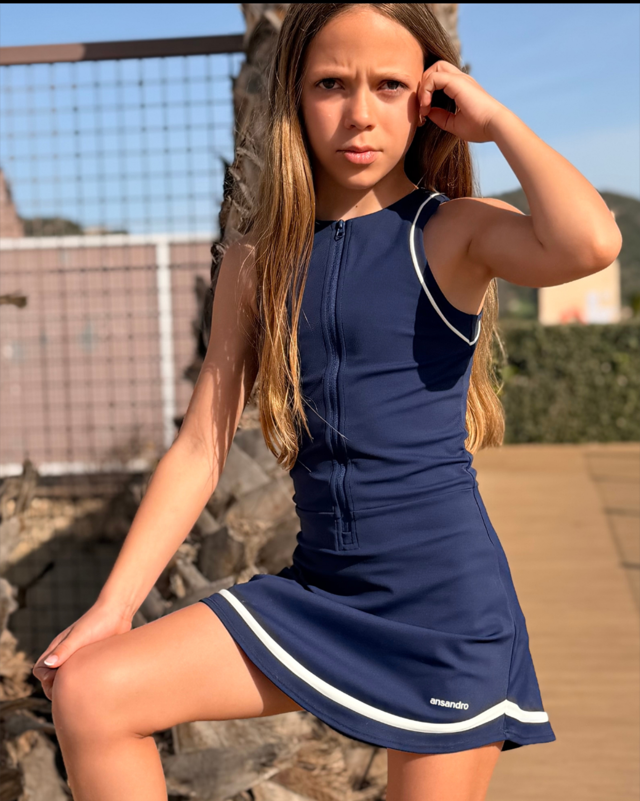 Ansandro Girls Navy Skort Dress