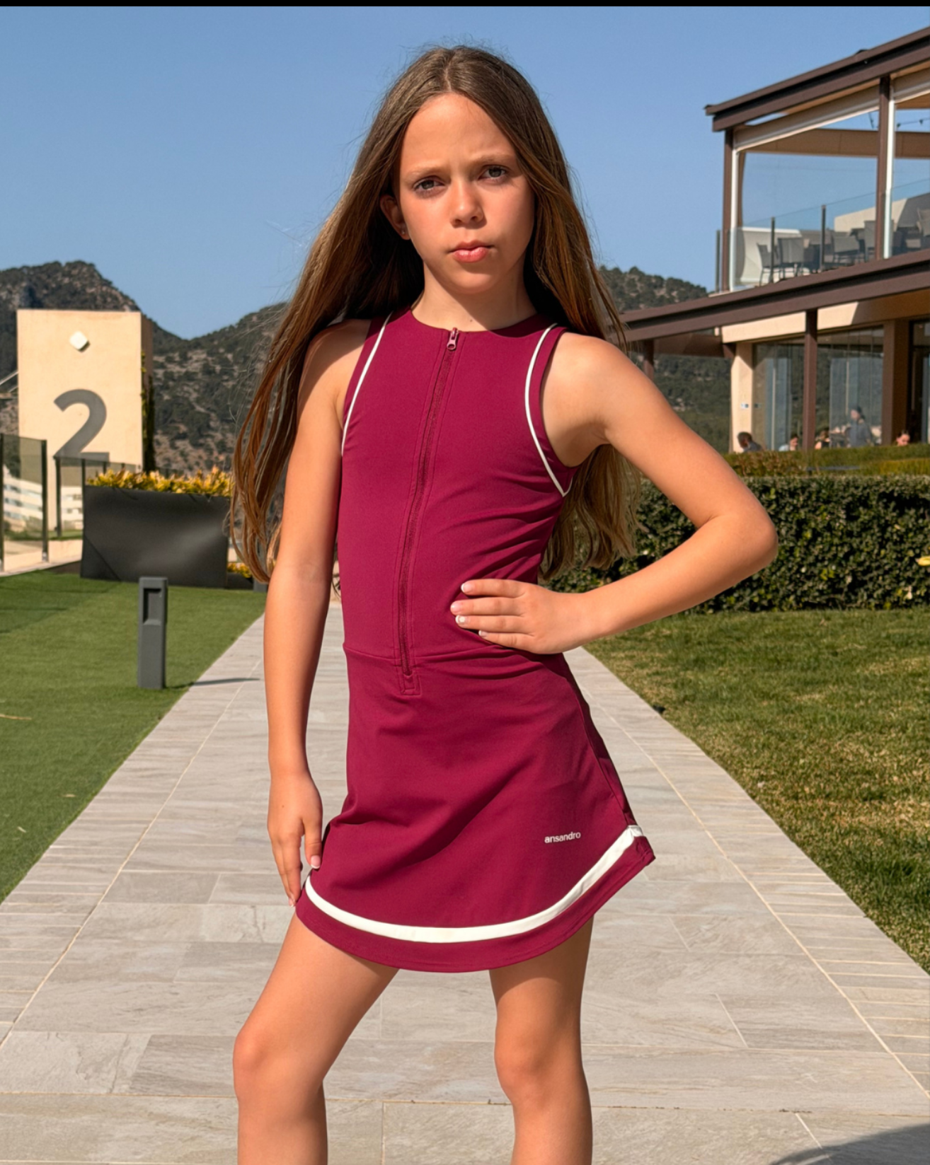 Ansandro Girls Raspberry Skort Dress