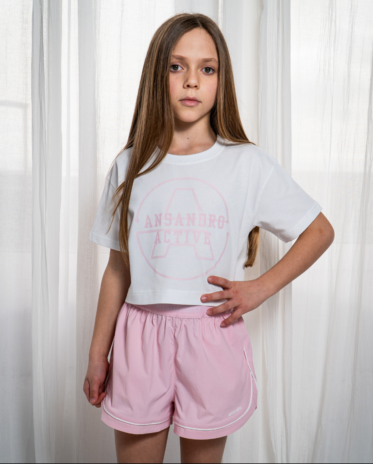 Ansandro Girls Pink Short Set