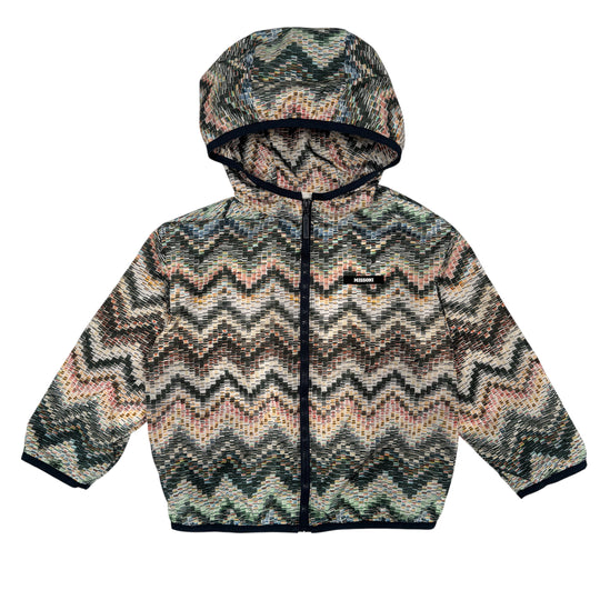 Boys Khaki Zig Zag Windbreaker