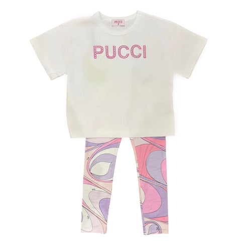 Emilio Pucci Girls Pink Legging Set