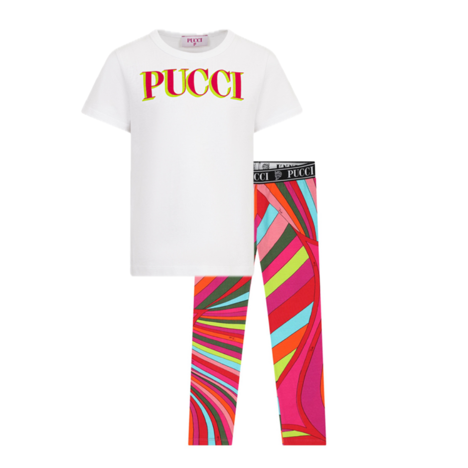 Girls Multicoloured Logo Legging Set