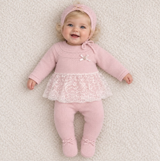 Baby Girls Pink Knitted Set