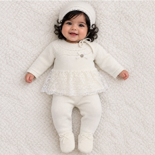 Baby Girls Cream Knitted Set