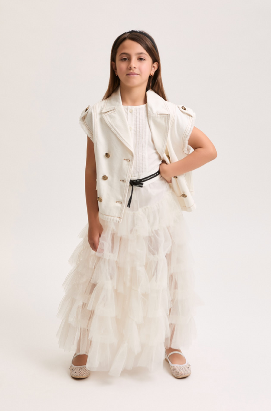 Girls Cream 2 Piece Dress