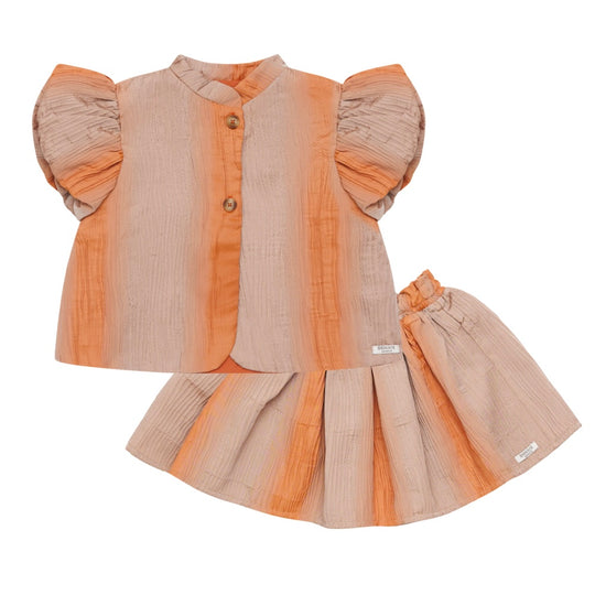 Girls Amber Brown Skirt Set