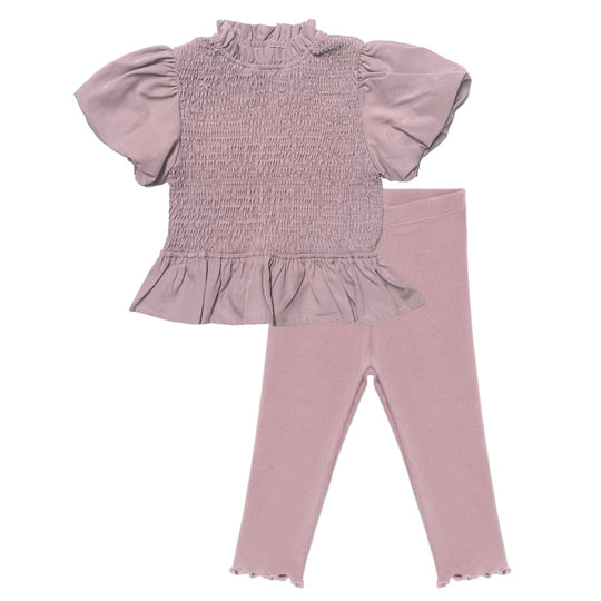 Girls Cloudy Rose Legging Set