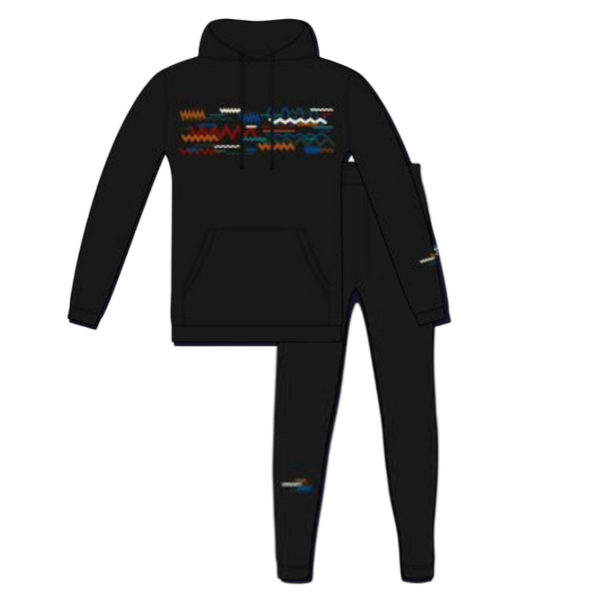 Moda Bandidos Boys Black Zig Zag Tracksuit