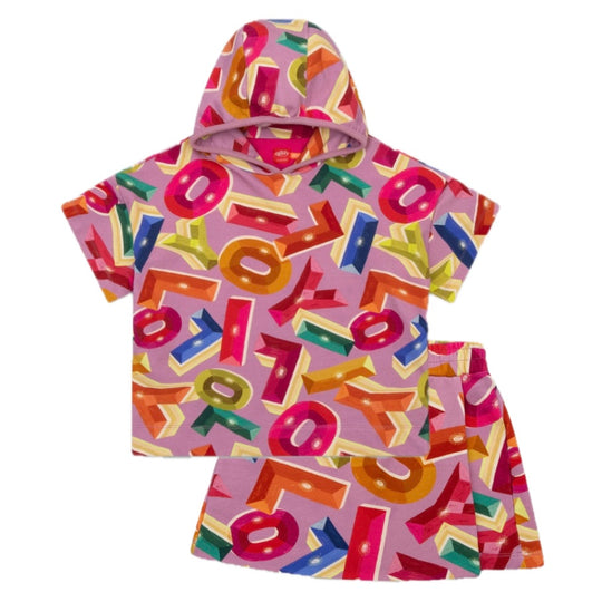 Girls Horis Twilight Mauve Skort Set